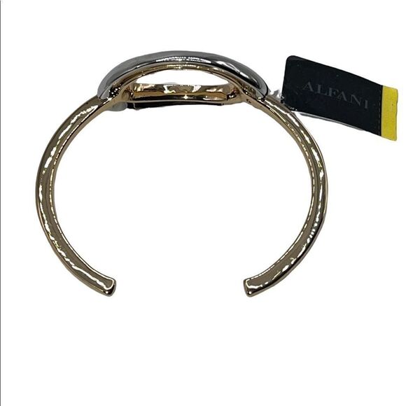 Alfani Two-Tone Duo Oval Cuff Bracelet Silver Tone Gold Tone NWT - Picture 4 of 4